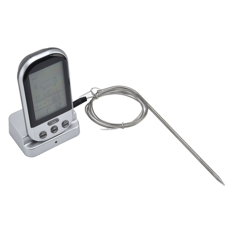 Wireless Thermometer Timer Overtime Alarm Function Practical Temperature Meter for