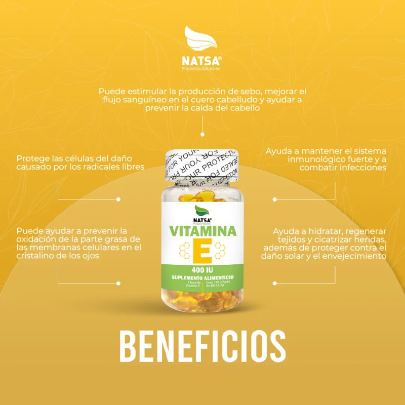 Vitamina E 400 Iu, 100 Cápsulas, Calidad Premium