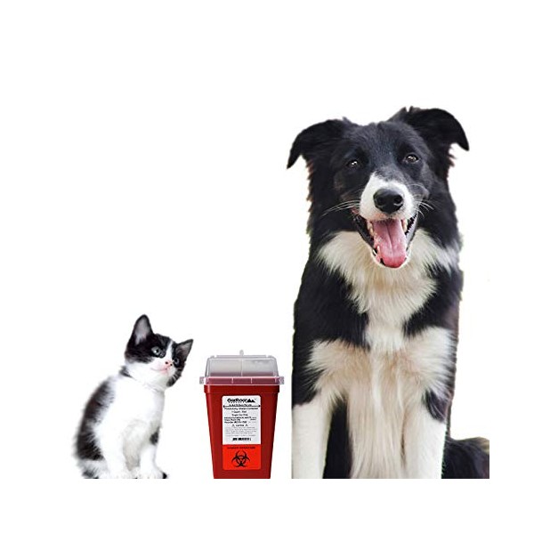 Diabetic Pet Syringe Disposal Container | 1 Quart Size (3 Pack) Design by Vets for Home Safety