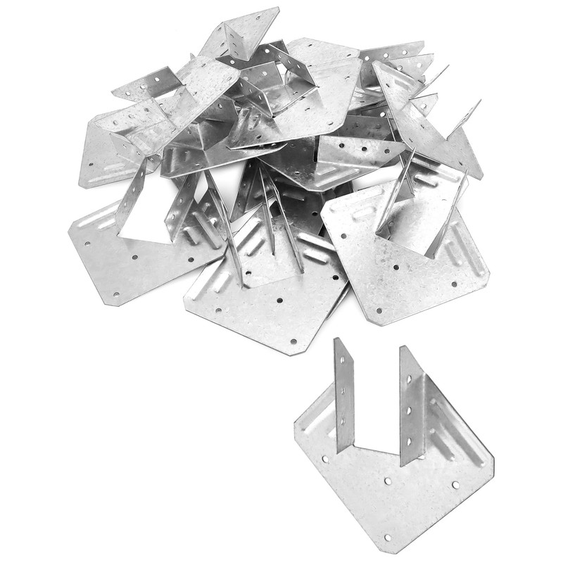 QWORK Galvanized 18-Gauge Hurricane Tie, 40 Pack Steel Connector for