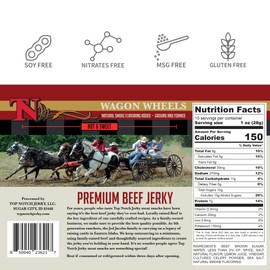 Top Notch Wagon Wheels Jerky - 10 oz Bag of Beef Jerky - High Protein Snacks for Kids and Adults Made From Locally Raised Beef - Flavorful Rounds of Premium Beef Jerky (Hot and Sweet)