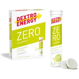 Dextro Energy Zero Calorías | Bebida Electrolítica de Recuperación y Hidratación con Sabor Lima, 3 Tubos, 60 Tabletas Efervescentes | Sin Azúcar, Vegana, Sin Carbohidratos