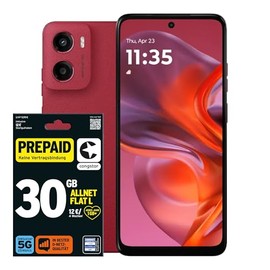 congstar Prepaid Bundle Prepaid L with Motorola Moto G05 64GB Red