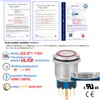 2Pcs 22mm Latching Push Button Switch 12VDC On Off Waterproof