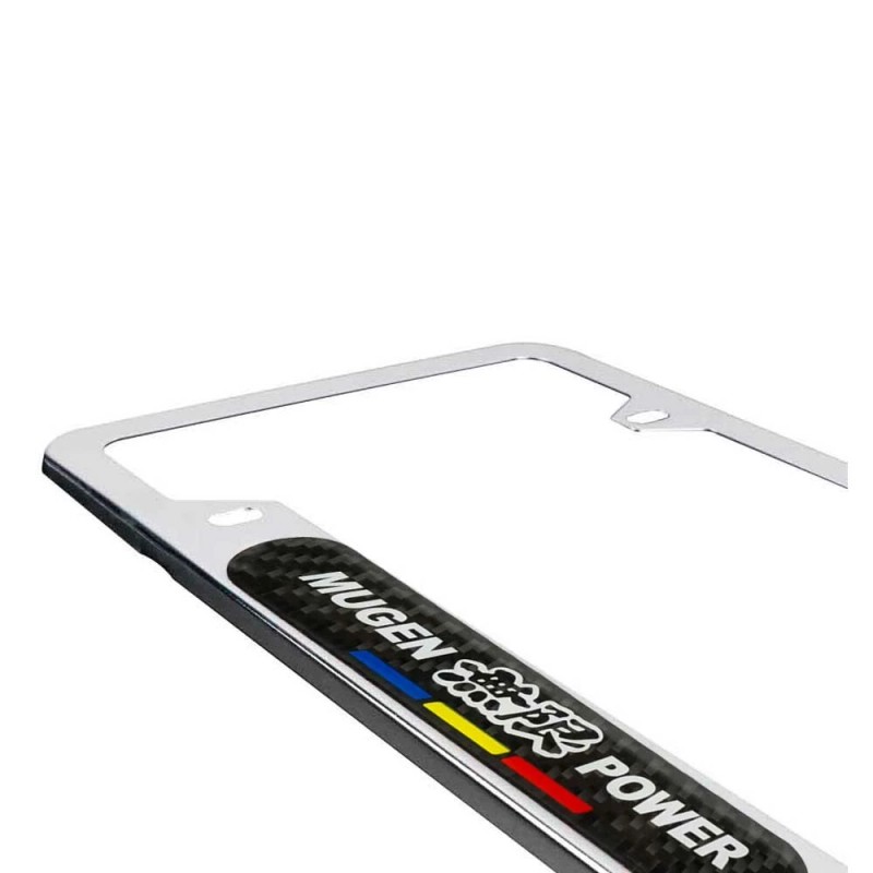 Mugen X1 Mugen Chrome Stainless Steel License Plate Frame Carbon