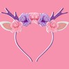 Needzo Mystical Fairy Floral Antler Headband, Enchanting Deer Flower Crown