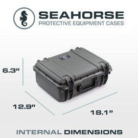 Seahorse 720 Heavy Duty Protective Dry Box Case Without Foam - TSA Approved/Mil Spec / IP67 Waterproof/USA Made for Cameras, Firearms, Motorcycles, Laptops, Consoles, VR, Drones