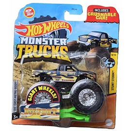 Hot Wheels Monster Trucks Bigfoot, Crushable Car Stunt Storm 65/75
