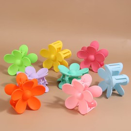 ZOONAI 8Pcs Flower Hair Claw Clips for Women Girls, Cute Flower Hair Barrettes Accessories (B, One Size)