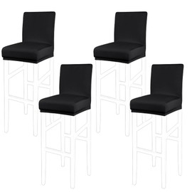 PiccoCasa Set of 4 Bar Stool Covers with Elastic Bottom, Stretch & Removable Dining Chair Covers for Pub Counter - Spandex Height Side Chair Covers Protector Slipcovers Slategray