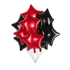 18" Red Black Big Balloons Star Foil Mylar Helium Balloons for Party Decorations, Pack of 20