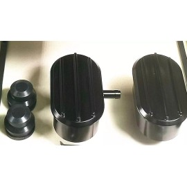 espeedpro21 BLACK Aluminum Finned Oval Valve Cover Air Breather PCV Valve Combo NOSTALGIA