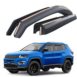 Goodyear Shatterproof in-Channel Window Deflectors for Jeep Compass 2017-2025, Rain Guards, Window Visors for Cars, Vent Deflector, Car Accessories, 4 pcs - GY003470
