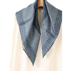 Prettystern 100% Silk Neckerchief Women Men Paisley Silk Scarf Summer Spring Silk Neckerchief, 40. Blue