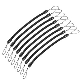 YOKIVE 8 Pcs Retractable Spring Coil Straps, Spiral Stretchy Key Holders Lanyard Cord | Great for Home Keys, Backpacks, Pens, Torches (Black, 6-Inch)