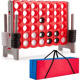 Costzon Giant 4-in-A-Row, Jumbo 4-to-Score Giant Games for Kids & Adults, Indoor Outdoor Party Family Connect Plastic Game, 4 Feet Wide by 3.5 Feet Tall w/42 Jumbo Rings & Quick-Release Slider