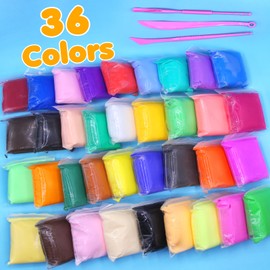 EOPUOZS Modelling Clay Air Drying 36 Colours Modelling Clay Set, Air Drying Clay for Children, Air Dry Magic Clay, Gift for Boys and Girls Aged 3-12 Years