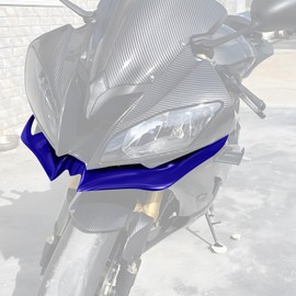 XIDAODIT for Yamaha YZF R3 R6 R25 2008-2013 2014 2015 2016 Motorcycle Front Fairing Winglet Aerodynamic Spoiler Beak Nose Cone Extension Fixed Wing Kit (Blue)