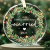Our First Christmas Married Ornament 2025 – Newlyweds Christmas Glass