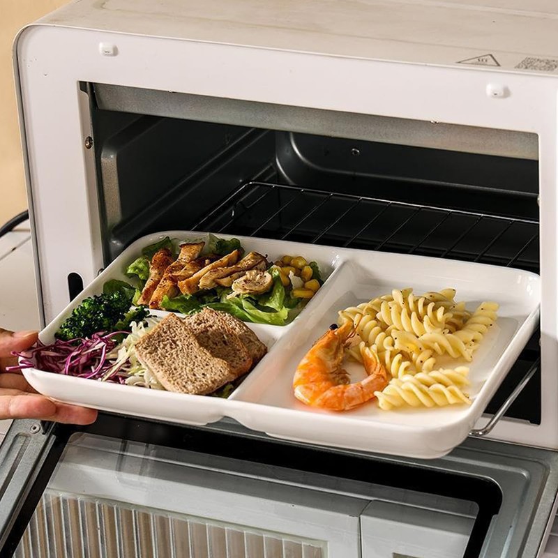 AIYoo White Porcelain Dinner Plates Portion Control Balanced Meal Building