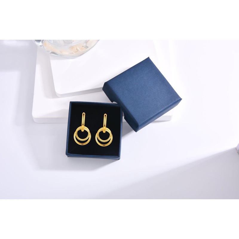 WOVEE Hoop Earrings Silver 925 / Gold with Pendant, Earrings