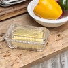 Clear Glass Butter Dish with Lid for Countertop, 6.5" Crystal