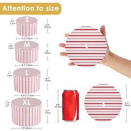 Oairse Gift Boxes with Lids for Presents Red and White Striped Round Box for Flower Arrangements Set of 4 Nesting Gift Boxes Bulk for Bridesmaid, Proposal, Wedding, Birthday, Party Favor Graduation