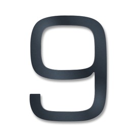 Metzler Modern House Number Made of Solid Steel – Modern Font – Fine Structure Powder Coated Anthracite RAL 7016 – Includes Mounting Material – Height 20 cm – Number 9