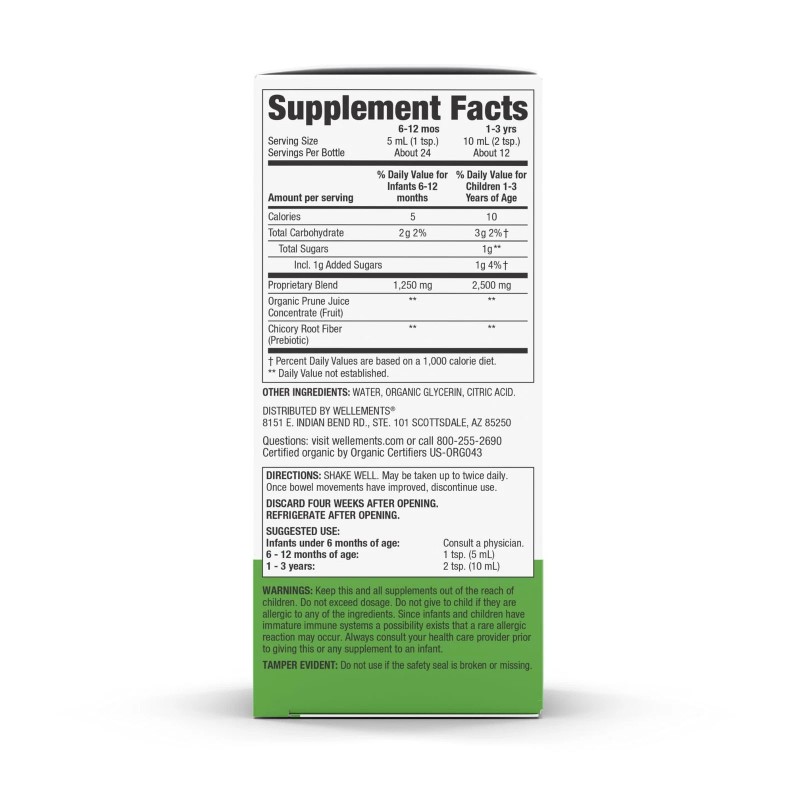 Wellements Organic Baby Constipation Support 4 Fl Oz Gentle Relief