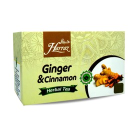 Harraz Ginger With Cinnamon Tea Bag Premium Natural Drink Herbal Herbs Egyptian Herb Arab Egypt Original Oriental No Gmo No Additives Kosher Halal (1 Pack = 25 Bags) حراز قرفة بالزنجبيل حلال