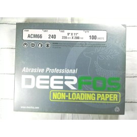 DeerFos Pack of 100 - DEERFOS Non-Loading Paper DeerFos ACM66 240 Grit Sandpaper 9 x 11"