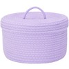 Sea Team Round Cotton Rope Storage Basket with Lid, Lidded