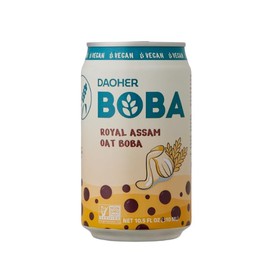 DaoHer Royal Assam Oat BOBA – Vegan Bubble Milk Tea Drink – Premium Ready-to-Drink Canned BOBA with Konjac Pearls – Shelf-Stable Assam Black Tea – 10.5 Fl Oz, Pack of 12 – No.1 BOBA Brand