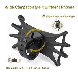 LNtech [2 Pack] Universal Bike Phone Mounts Compatible with iPhone16 Pro max/15/14/13,4.7-6.8 Inches Phones.360° Rotatable Phone Holder Use for Motorcycle,Baby Stroller, Shopping cart,Treadmill etc.