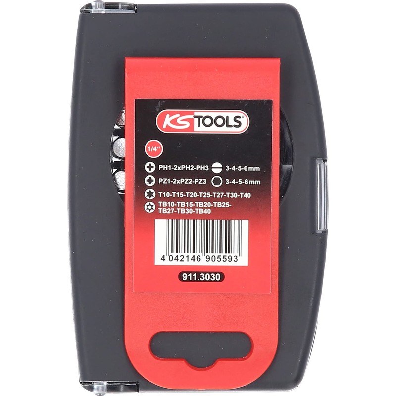 KS Tools 911.3030 1/4 Inch Torsionpower Bit Set, 32 Pieces