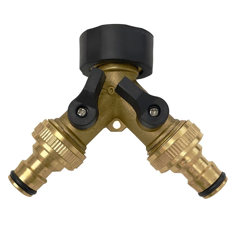 KANANA GA436 2-Way Y-Splitter 3/4 Inch with Shut-Off Valves for
