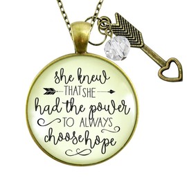 She Knew She Had Power to Choose Hope Necklace Inspirational Jewelry 24"