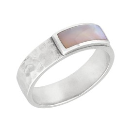 Silpada 'Wishful' Sterling Silver Mother-of-Pearl Band Ring, Size 7, Size 7