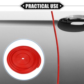 X AUTOHAUX Car Door Edge Guard, 32.8ft U Shape Rubber Edge Trim Seal Strip Protector Universal for Car Truck ATV Boat Multifunctional No Glue PVC Iron Red