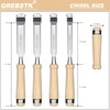 GREBSTK 11in Wood Chisel Set for Woodworking, 4pcs Chrome Vanadium