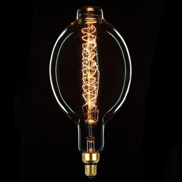 TIANFAN Giant Edison Bulb BT180 Vintage Incandescent 60W Spiral Filament 110/130V E26 Big Size Light Bulb