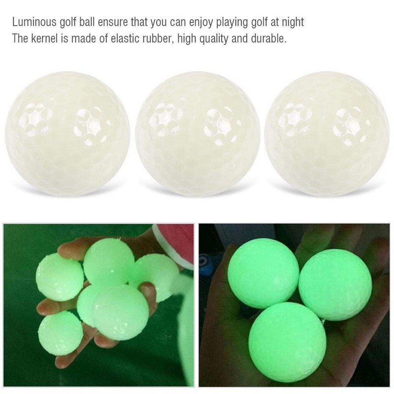 6 x Luminous Golf Balls, Night Fluorescent Golf Training Balls