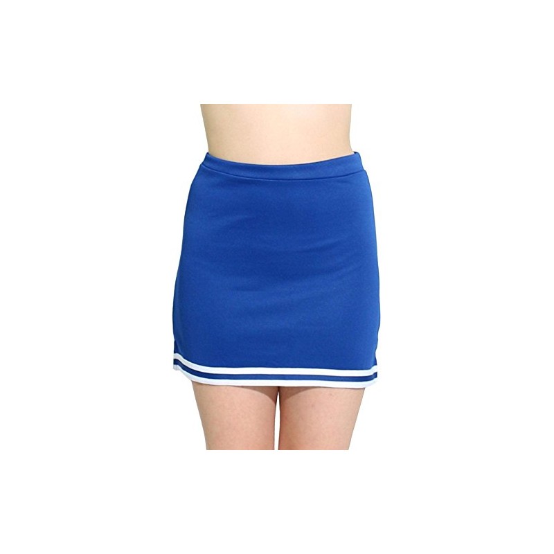 Danzcue Falda de uniforme de animadoras para mujer, Azul real/Blanco,