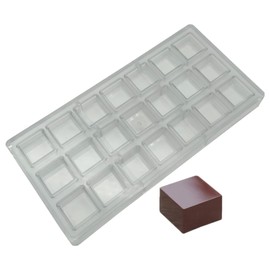 Goldbaking Square Chocolate Making Mould Polycarbonate Chocolate DIY Mold 21 Cavities Candy Ice Cube Molds