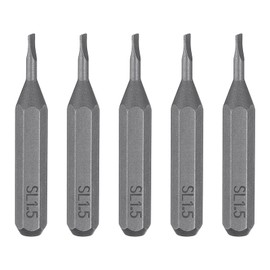 HARFINGTON 5pcs SL1.5 Slotted Screwdriver Bit 5/32" Hex Shank 28mm Length Magnetic Flat Head Hex Bits S2 Steel Screw Driver Bit for Electric Manual Screwdrivers Precision Repair