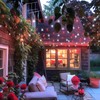 JMEXSUSS 400 LED Red and White String Lights Outdoor, 8