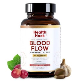 Blood Flow Platinum | Suplemento para la Circulación con L-Arginina, Remolacha y Óxido Nítrico, Magnesio, Complejo B y Vitamina D3 | Vitalidad y Bienestar | Health Hack