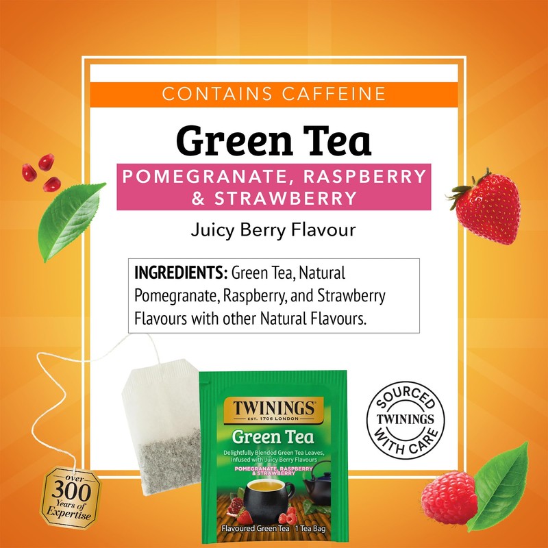 Twinings Green Tea with Pomegranate, Raspberry, & Strawberry Individually Wrapped