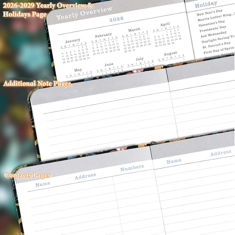 2026-2029 Pocket Planner/Calendar - Monthly Pocket Planner/Calendar with Pen Hold,