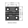 Pack of 4 Metal Hinges 40 x 40 mm Black